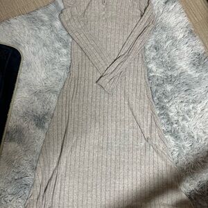 SHEIN Light Gray Long Sleeve Dress